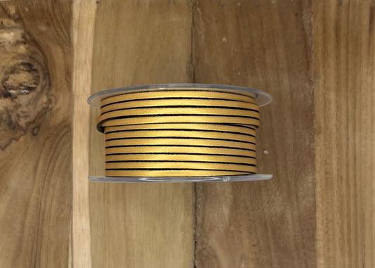 Lanière en cuir plat 3mm - Or Mat